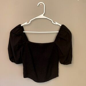 Abercrombie & Fitch Smocked Puff Sleeve Top